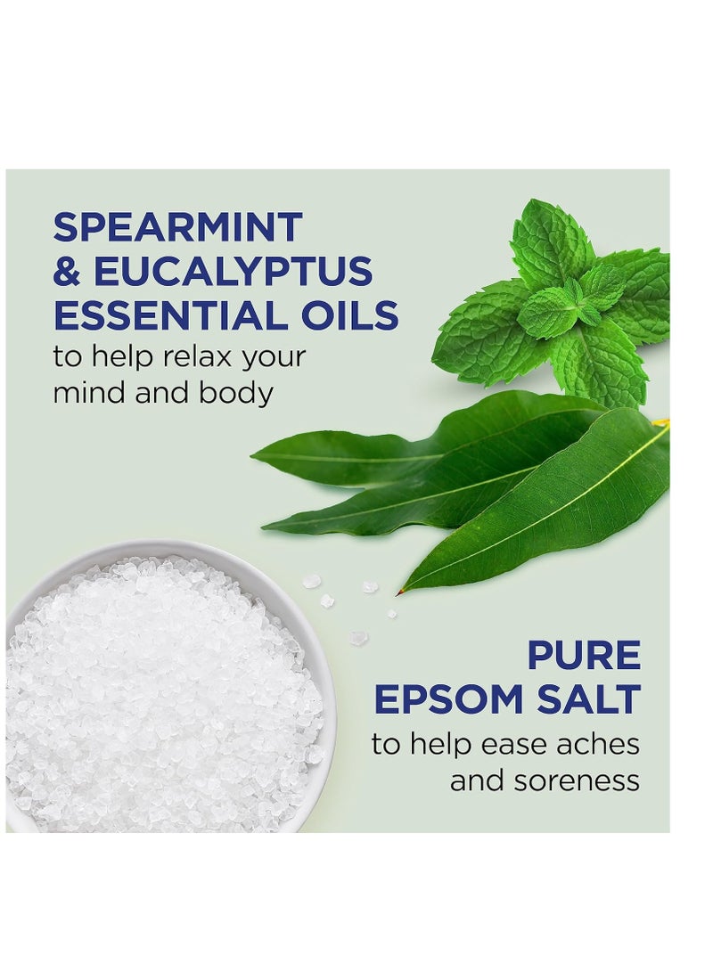 Dr Teal's Foaming Bath with Pure Epsom Salt, Relax & Relief with Eucalyptus & Spearmint, 34 fl oz (Pack of 4) (Packaging May Vary)