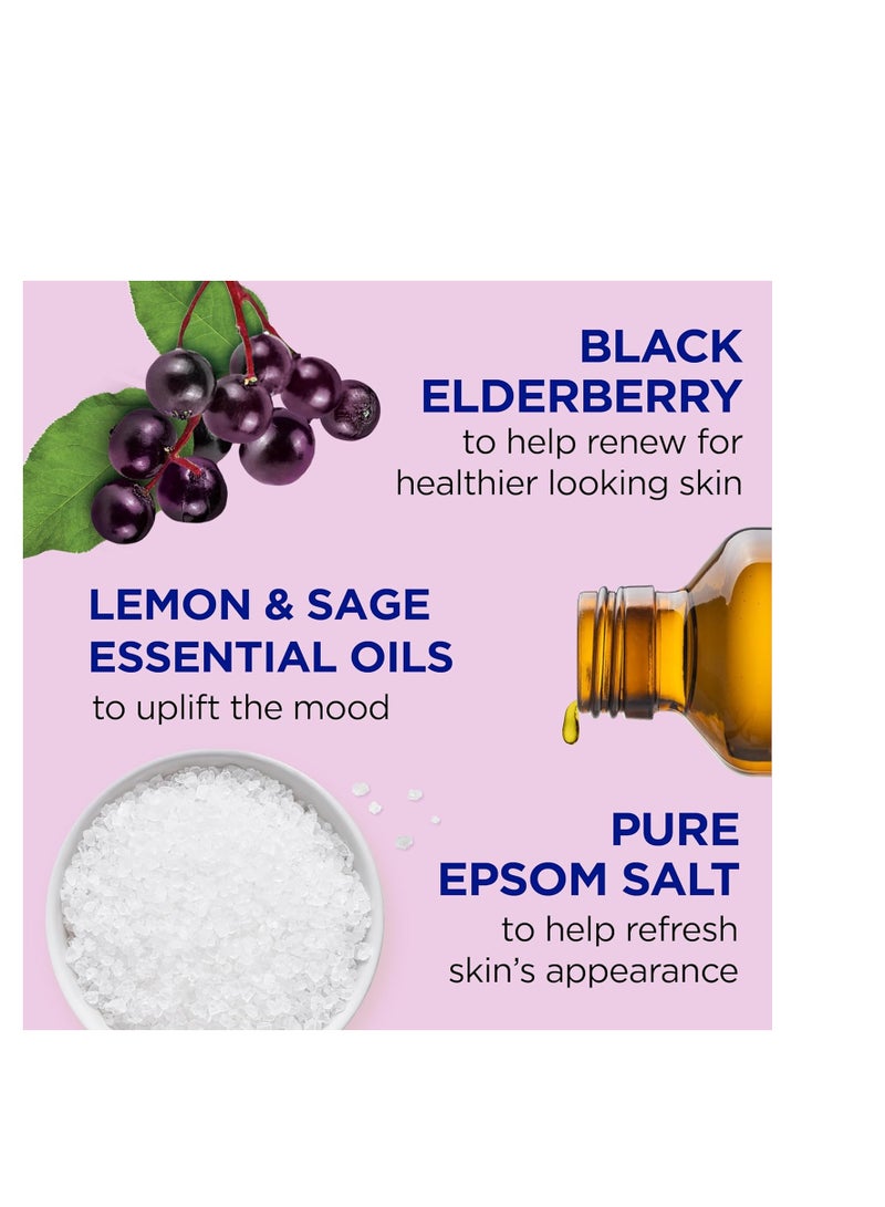 Dr Teal's Foaming Bath with Pure Epsom Salt, Black Elderberry with Vitamin D, 34 fl oz (Pack of 4) (Packaging May Vary)