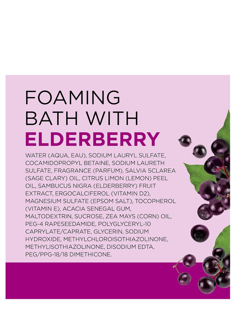 Dr Teal's Foaming Bath with Pure Epsom Salt, Black Elderberry with Vitamin D, 34 fl oz (Pack of 4) (Packaging May Vary)