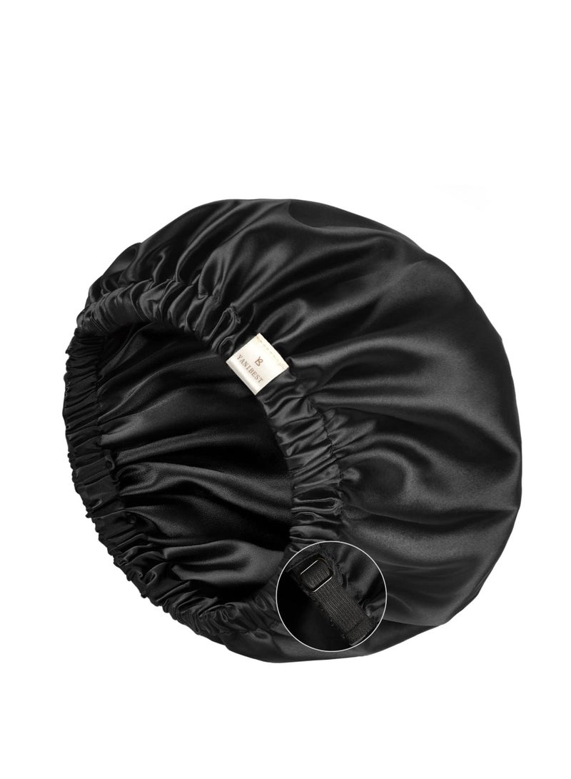 YANIBEST Silk Bonnet Satin Bonnet for Sleeping Women and Men, Adjustable Double Layer Hair Bonnet for Curly Braids Hair