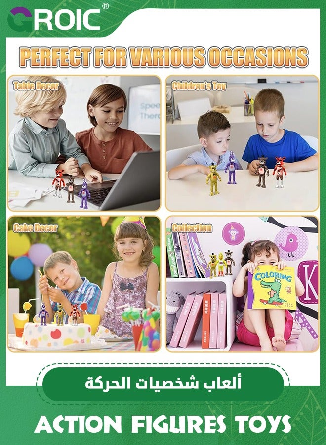 5 Pcs Action Figures Set, 6.14 Inches Movable Joints Collectible Toys Set with Light for Toys Dolls Gifts Cake Toppers, Action Figures Toys Dolls Set with Light