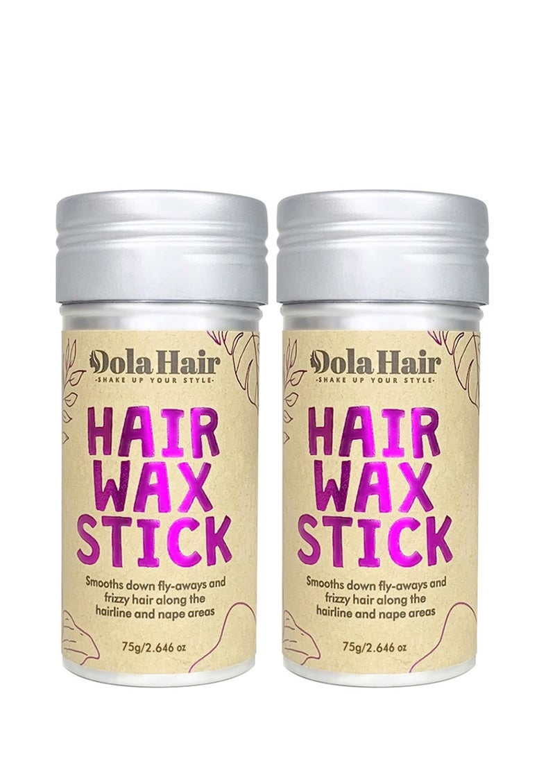 Dolahair Hair Wax Stick for Flyaways, Smoothing, and Slick Back - Hair Pomade for Women and Kids (2 Pack)