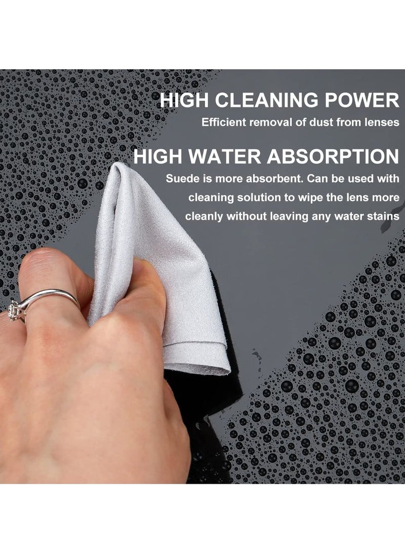 Eyeglasses Cleaning Cloth Set, Suede Lens Cleaning Cloths for Glasses, Screens, Phones, and Cameras (50 PCS, Grey)