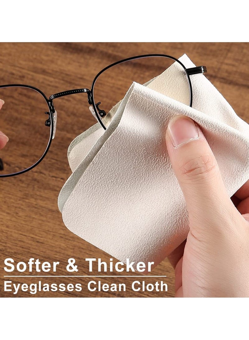 Eyeglasses Cleaning Cloth Set, Suede Lens Cleaning Cloths for Glasses, Screens, Phones, and Cameras (50 PCS, Grey)