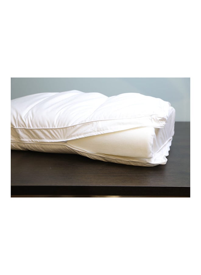 Luxury Blend Pillow Hypoallergenic Side And Back Sleeping Pillows For Neck And Shoulder Support Polyester White 68x48x14cm