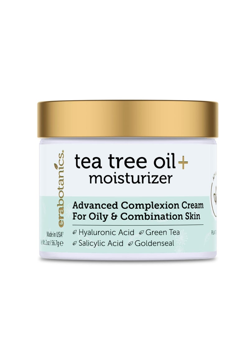 Era Organics Tea Tree Cream Face Moisturizer for Oily Skin - Advanced 7X Balancing Oily Skin Moisturizer - Non-Greasy Moisturizer - Tea Tree Oil for Skin