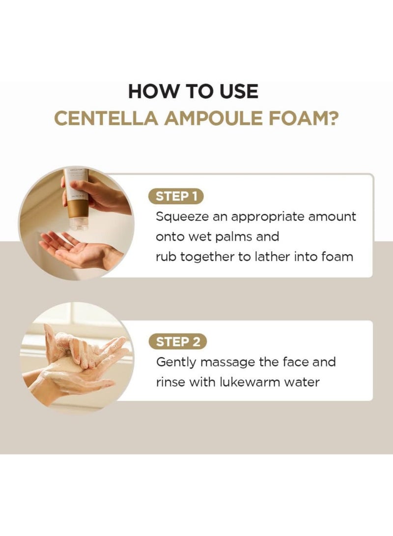 Centella Ampoule Foam Cleanser 125ml - Gentle Low pH Daily Facial Cleanser for Sensitive Skin with Soothing Centella Asiatica Extract