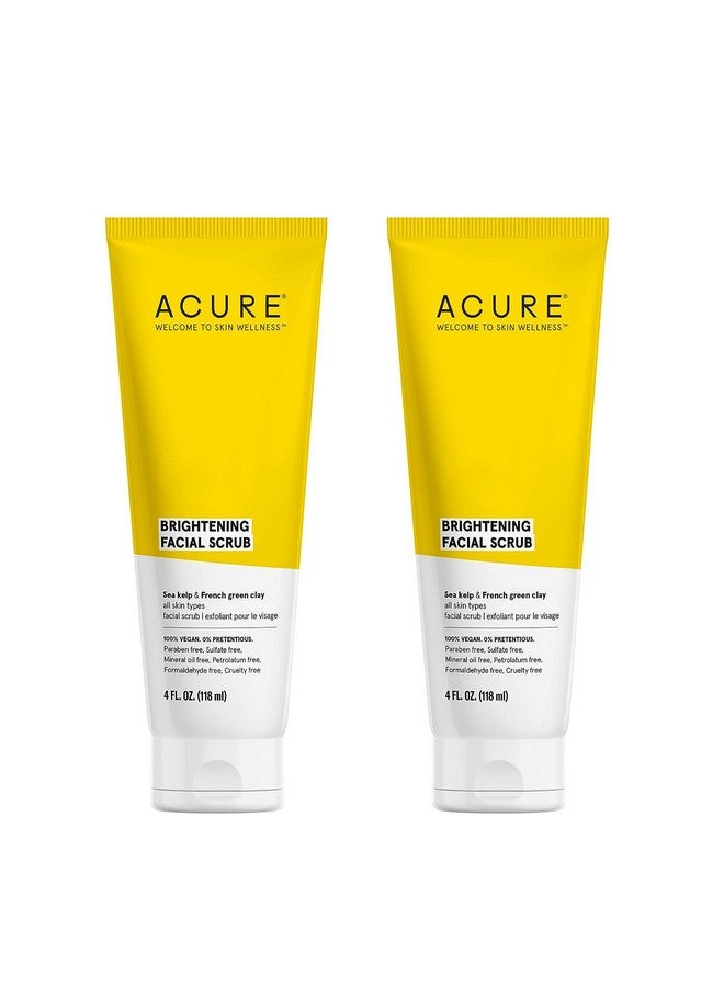 Cure Brightening Facial Scrub Duo Pack 4 Fl Oz Each 2 Pack All Skin Types Sea Kelp & French Green Clay Softens Detoxifies And Cleanses
