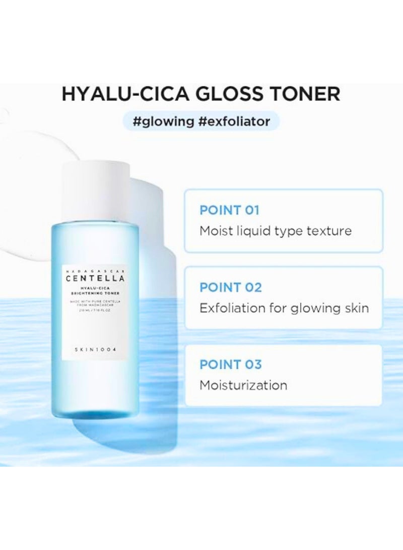 Hydrating And Refreshing Toner With Hyaluronic Acid, Cica, And Niacinamide – Multi-Care Solution For Brightening And Hydration – 210 Ml