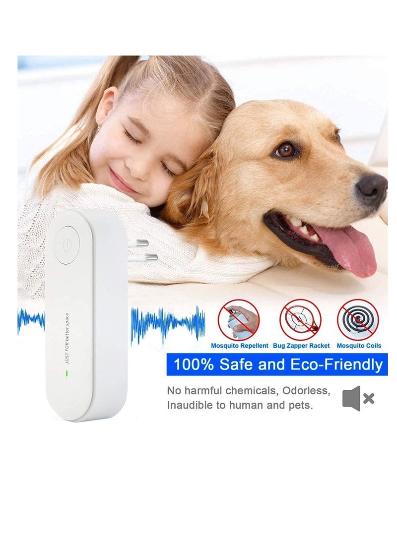 Mosquito Repellent Electronic Ultrasonic Pest Repeller Plug in for Insects Indoor Pest Control for Living Room Garage Office Hotel (White 2Pcs)