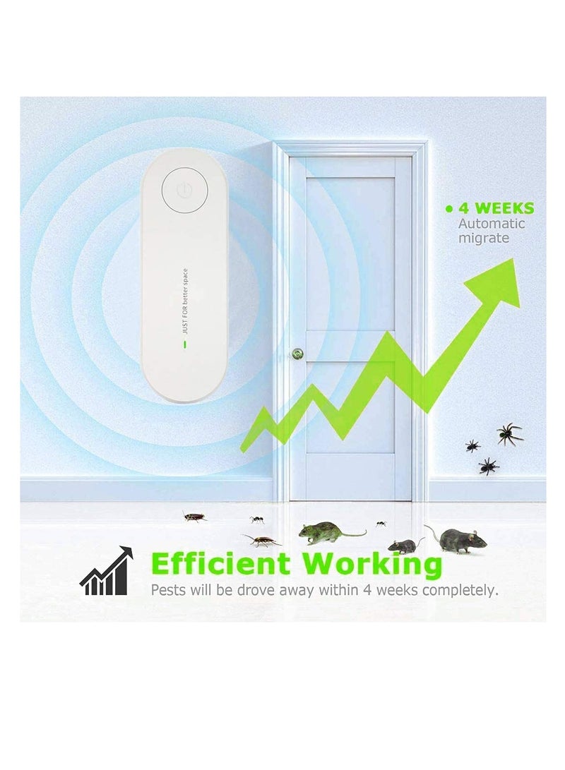 Mosquito Repellent Electronic Ultrasonic Pest Repeller Plug in for Insects Indoor Pest Control for Living Room Garage Office Hotel (White 2Pcs)