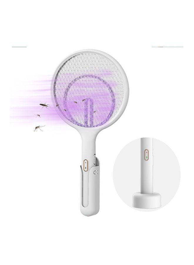 Electric Bug Zapper Racket White/Purple 46x3x28centimeter