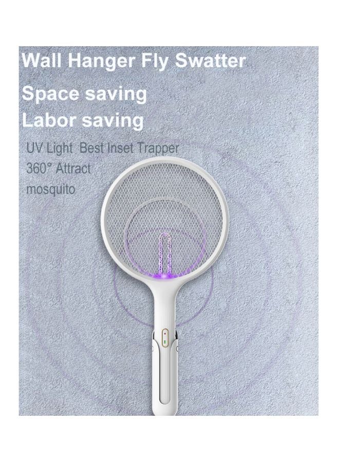 Electric Bug Zapper Racket White/Purple 46x3x28centimeter