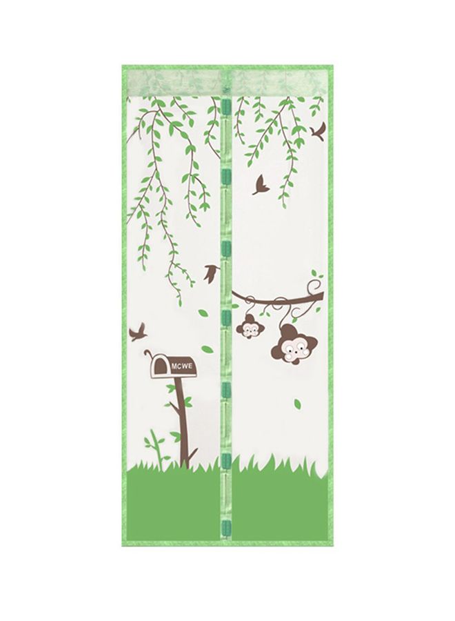 Magnetic Screen Door Mosquito Net Curtain Green/White 90 x 210centimeter