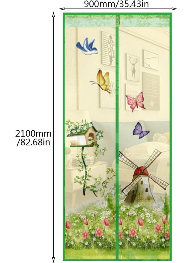 Anti-Mosquito Screen Door Curtains Green