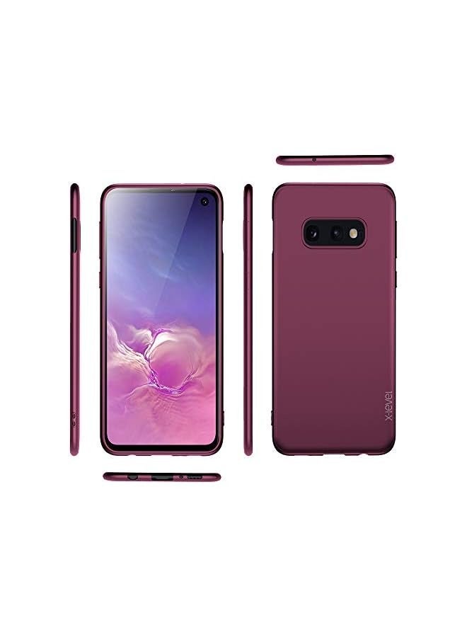 Galaxy S10e Case,X-Level Slim Fit Soft TPU Ultra Thin S10e Mobile Phone Cover Matte Finish Coating Grip Phone Case for Women Compatible Galaxy S10e (2019)-WineRed