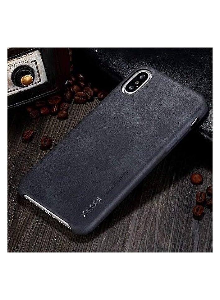 iPhone XS Max case, Premium PU Leather Slim Fit Ultra Light Soft Touch Protective Mobile Cell Phone Case Back Cover for iPhone XS Max - Black