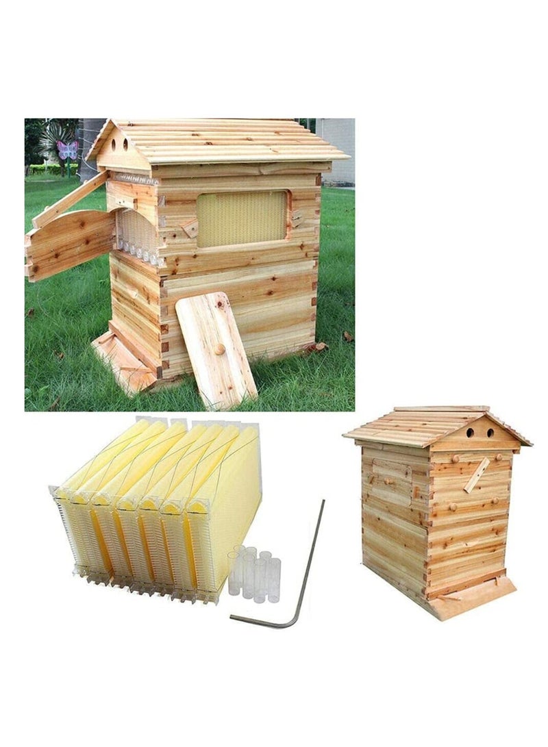 Wooden Beekeeping Beehive Box with 7 Pcs Beehive Frame