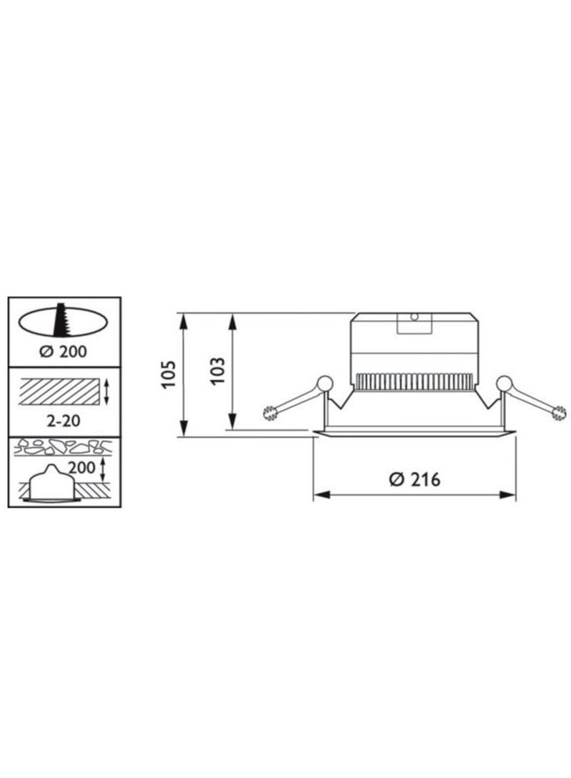 CoreLine Downlight 19W 2200lm 3000K DN140B LED20S/830 PSU C PI6 (Warm White) Warm White