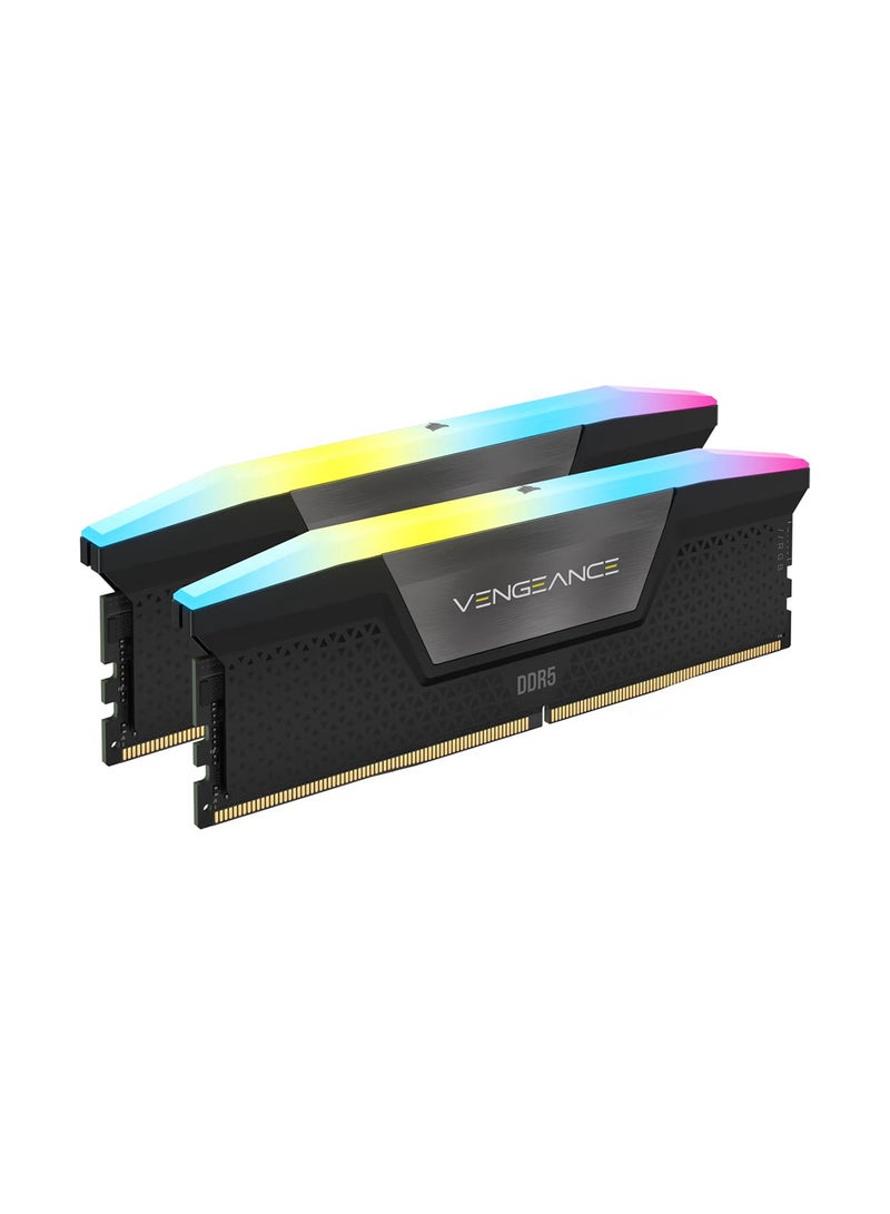 VENGEANCE 32GB (2 x 16GB) RGB DDR5 288-Pin 2 Channel Desktop Memory Kit, 6200MHz Tested Speed, 1.30V, 36-39-39-76 Latency, Intel XMP 3.0 Chipset, Black | CMH32GX5M2B6200C36