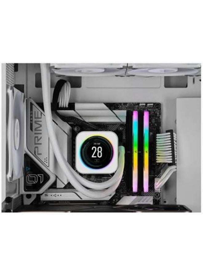 VENGEANCE RGB 32GB (2x16GB) DDR5 Desktop Memory Kit, 6400MHz Memory Speed, 32-40-40-84 CAS Latency, Intel XMP 3.0, 1.40 Voltage, 288 Pin, Dynamic Multi-Zone RGB, White | CMH32GX5M2B6400C32W