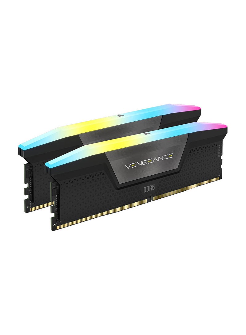 Vengeance RGB 48GB (2 x 24GB) DDR5 5200 Desktop Memory, 5200MHz Memory Speed, C38 CAS Latency, 1.1V Memory Voltage, Intel XMP 3.0, 288-Pin, Black | CMH48GX5M2B5200C38