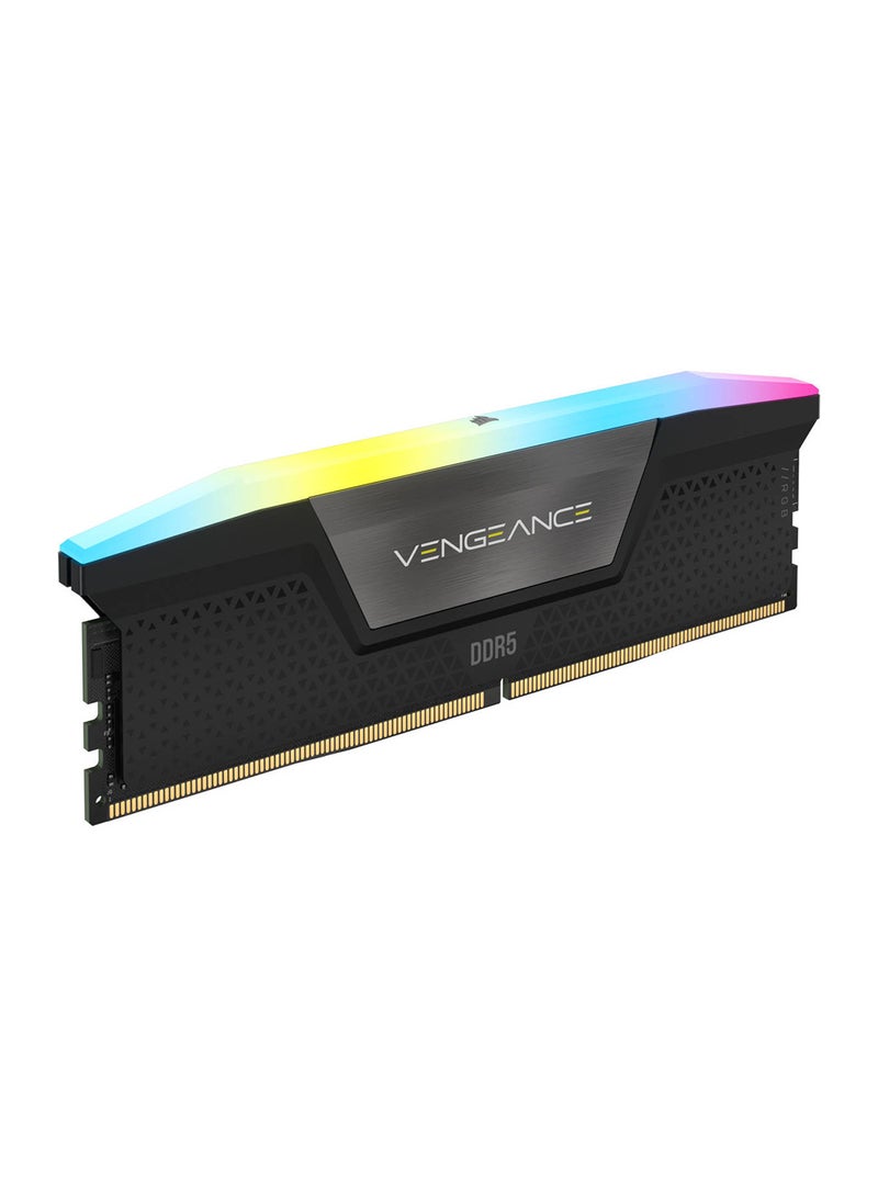 Vengeance RGB 48GB (2 x 24GB) DDR5 5200 Desktop Memory, 5200MHz Memory Speed, C38 CAS Latency, 1.1V Memory Voltage, Intel XMP 3.0, 288-Pin, Black | CMH48GX5M2B5200C38