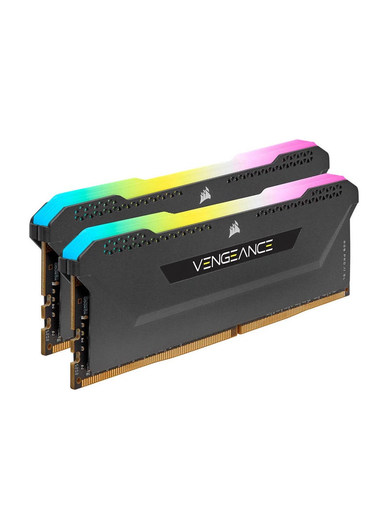 Vengeance RGB PRO SL 32GB (2x16GB) DDR4 Desktop Memory, 3600MHz C18 Memory Speed (PC4-28800), 18-22-22-42 Latency, Intel XMP 2.0, 1.35V, 288-Pin, Black | CMH32GX4M2Z3600C18