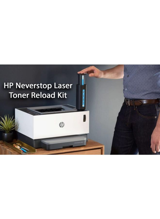 HP Neverstop Laser 1000W Wireless - Print Speed up to 21 Page Per Minute, Toner preloaded to print up to 5000 pages - White [4RY23A] White/Grey