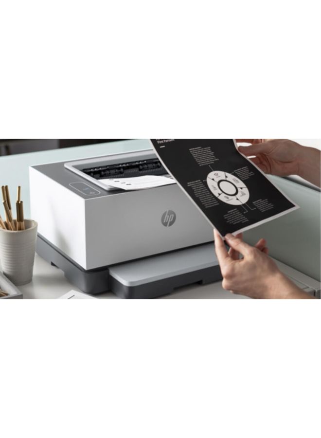 HP Neverstop Laser 1000W Wireless - Print Speed up to 21 Page Per Minute, Toner preloaded to print up to 5000 pages - White [4RY23A] White/Grey