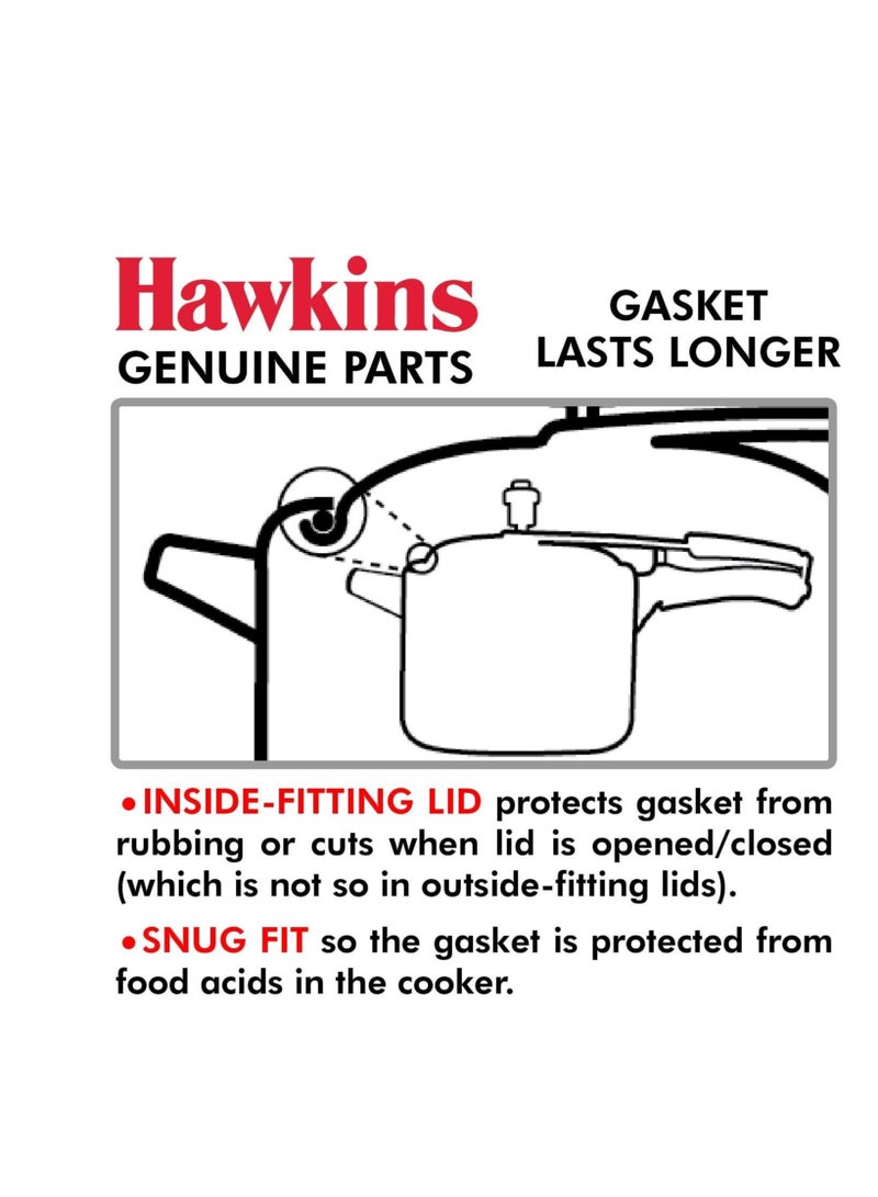 Hawkins Gasket for 3.5 to 8-Liter Pressure Cooker Sealing Ring, Medium, Black