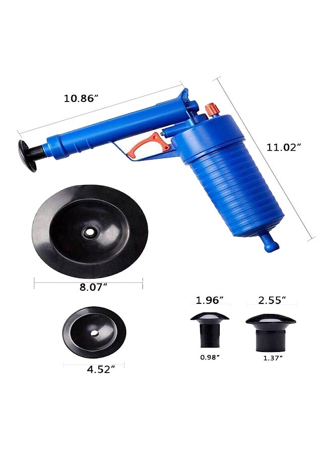 High Pressure Air Drain Blaster Pump Plunger Blue/Black 10.86 x 11.02inch
