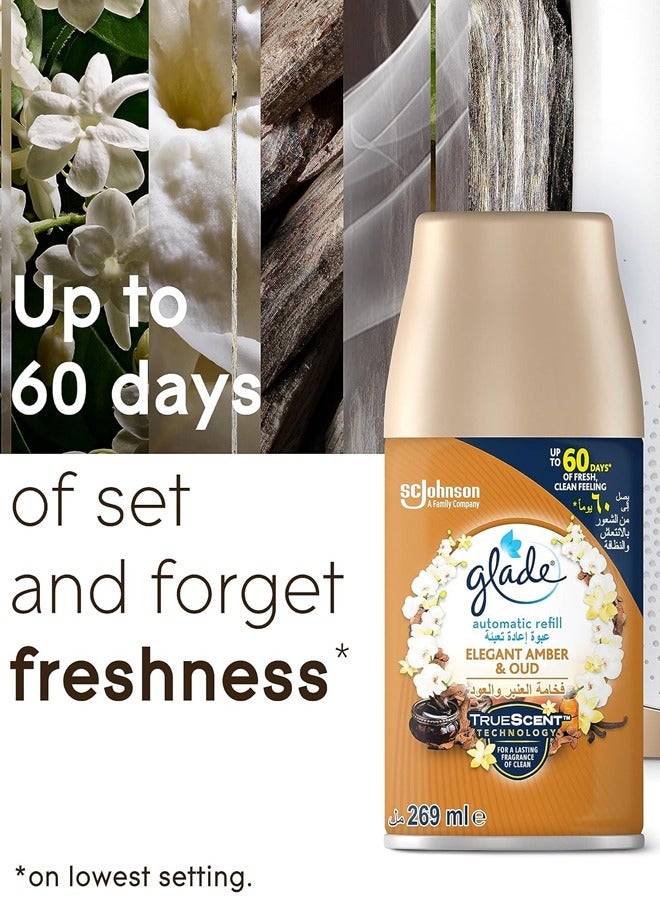 Glade Automatic Spray Holder With Elegant Amber & Oud Air Freshener