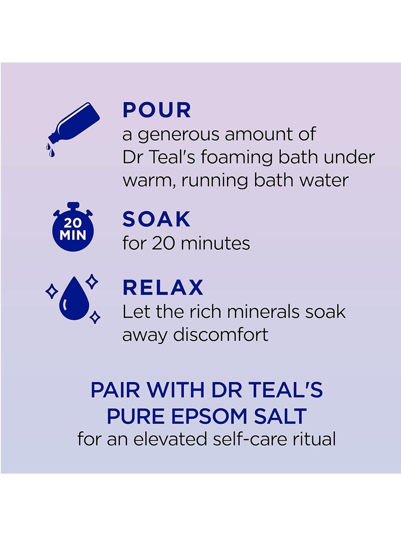 Dr Teal's Foaming Bath with Pure Epsom Salt, Sleep Blend with Melatonin, Lavender & Chamomile Essential Oils, 34 Fl Oz (Pack of 4) (Packaging May Vary)