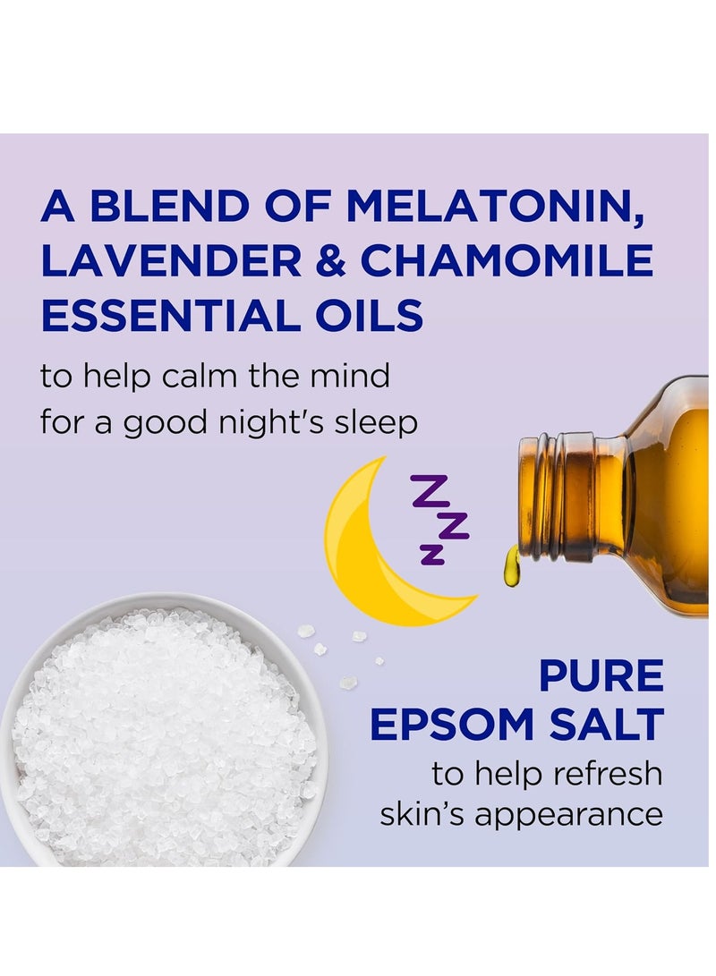 Dr Teal's Foaming Bath with Pure Epsom Salt, Sleep Blend with Melatonin, Lavender & Chamomile Essential Oils, 34 Fl Oz (Pack of 4) (Packaging May Vary)