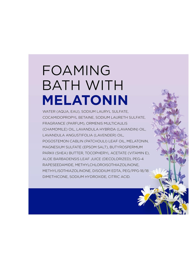 Dr Teal's Foaming Bath with Pure Epsom Salt, Sleep Blend with Melatonin, Lavender & Chamomile Essential Oils, 34 Fl Oz (Pack of 4) (Packaging May Vary)