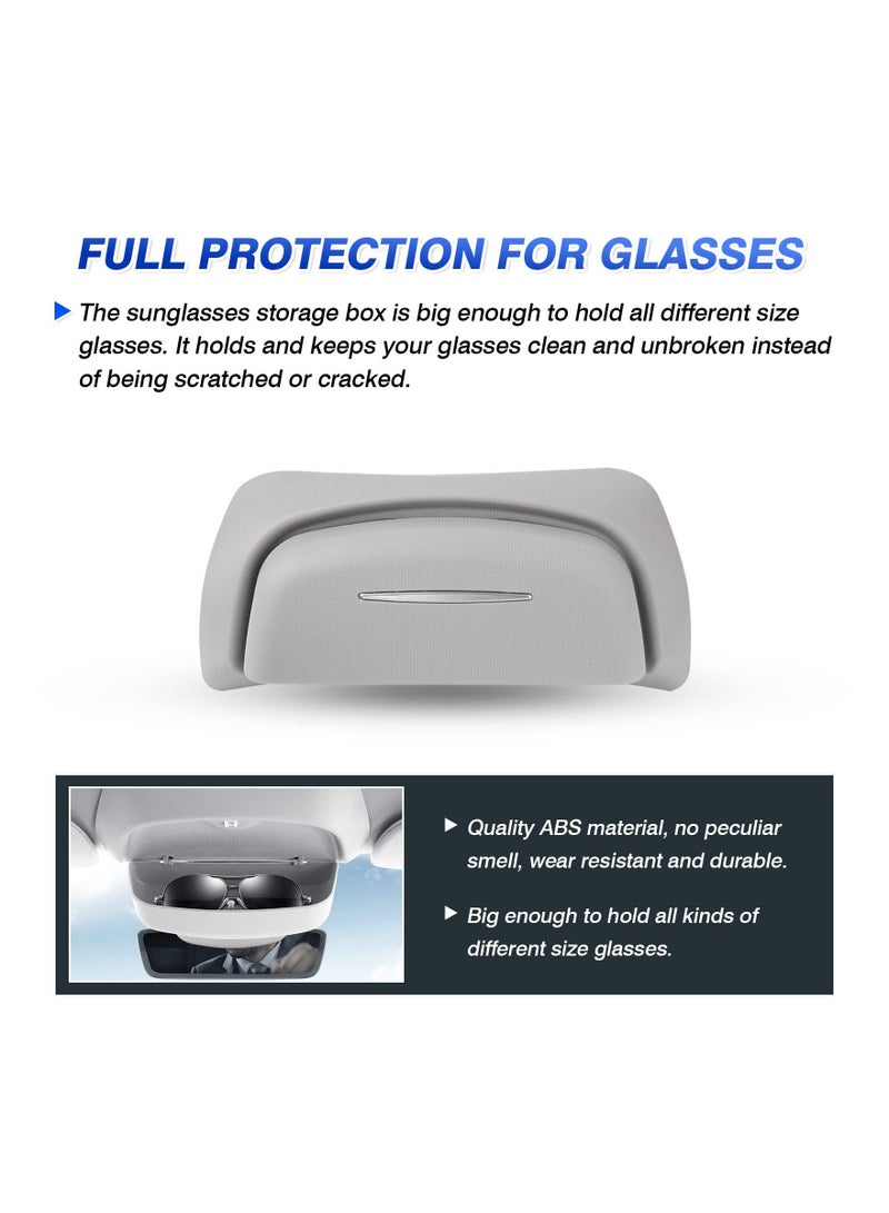 Sunglasses Holder for Tesla Model Y (2020-2023) - Eyeglasses Storage Organizer, Roof-Mounted Protective Case, Durable ABS Material, Press-Type Design (1 Pack)