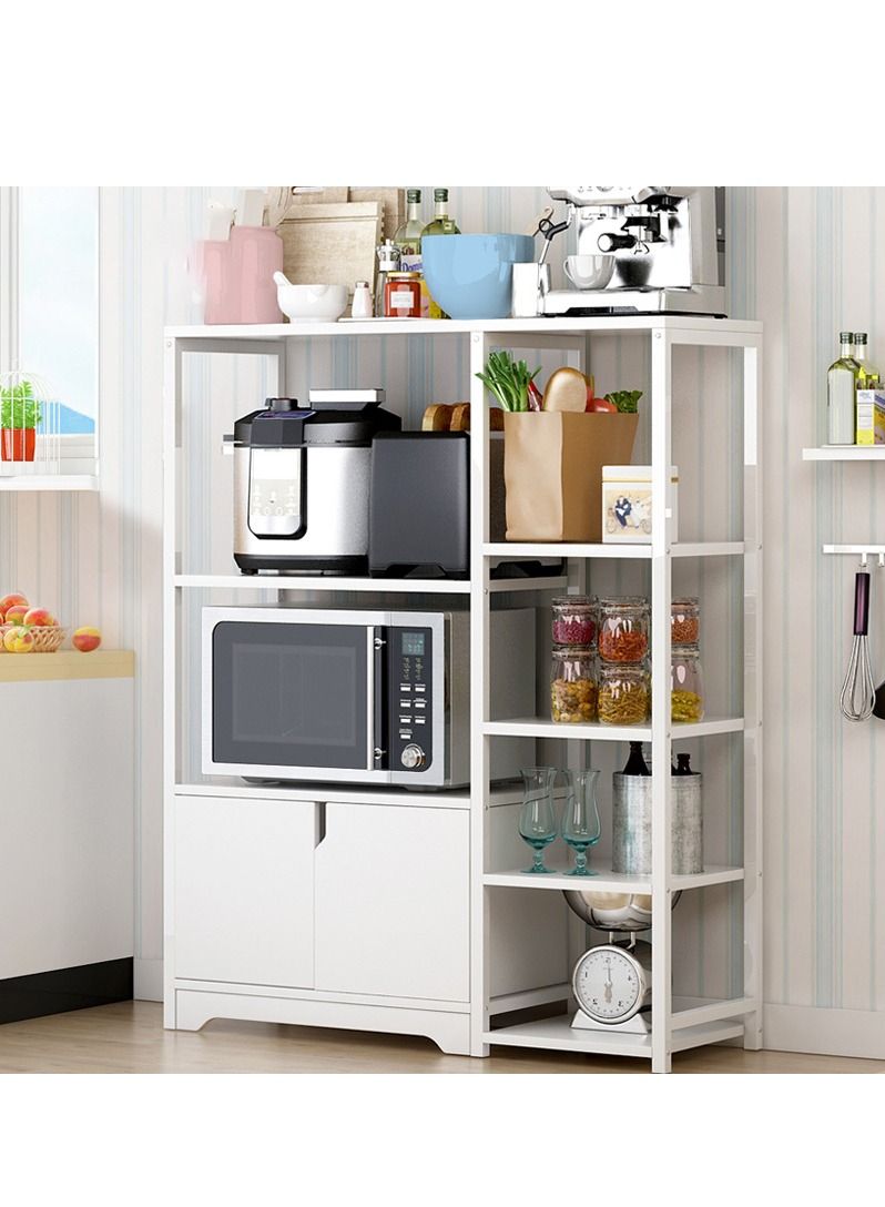 5-Tier Kitchen Storage Shelf Microwave Oven Stand Rack Spice Organizer with Storage Cabinet Large Storage Rack for Home Hotel Living Room Bathroom and Office