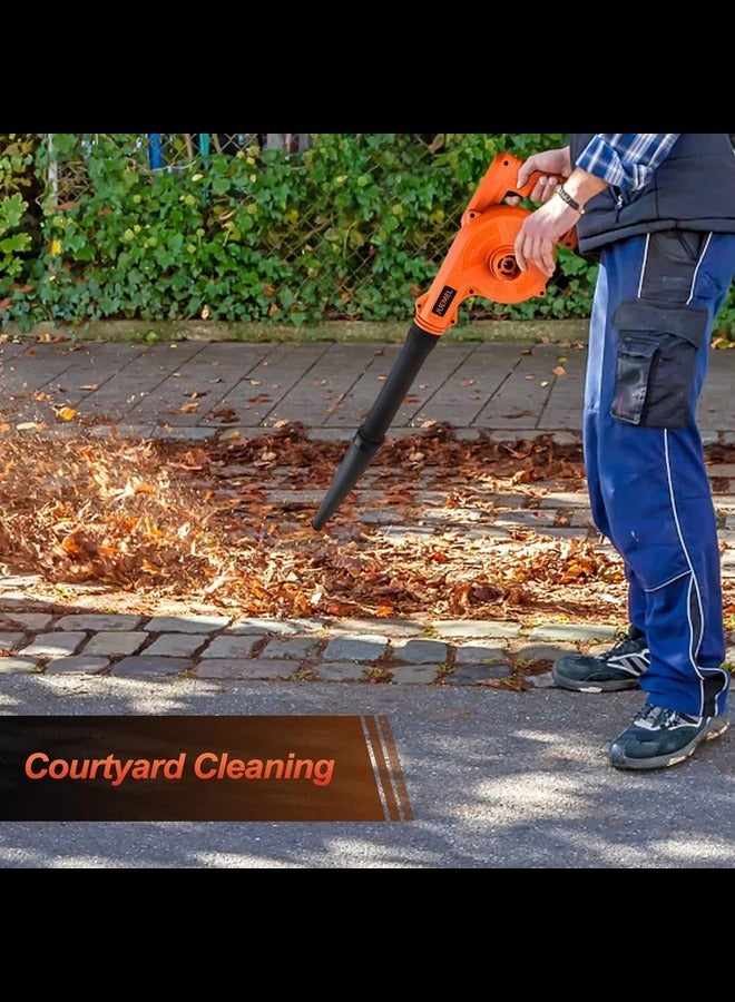 20V Cordless Leaf Blower with 4.0 Ah Battery, 2 in 1 Sweeper/Vacuum Variable Speed Electric Leaf Blower for Blowing Leaf/Snow, Computer Host, Work Around The House