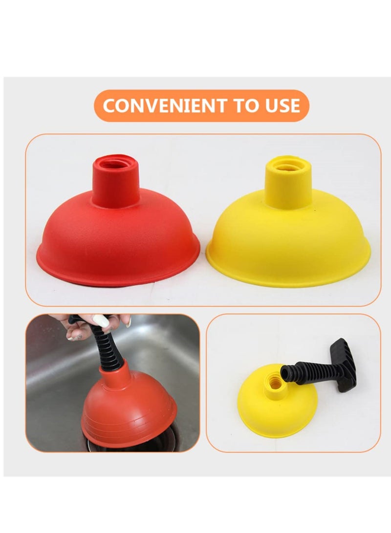 Powerful Mini Sink Plunger with Short Handle, 2Pcs Unclogging Tool for Bathroom Drains, Shower, Bathtub, Toilet, RV, and Kitchen Sink