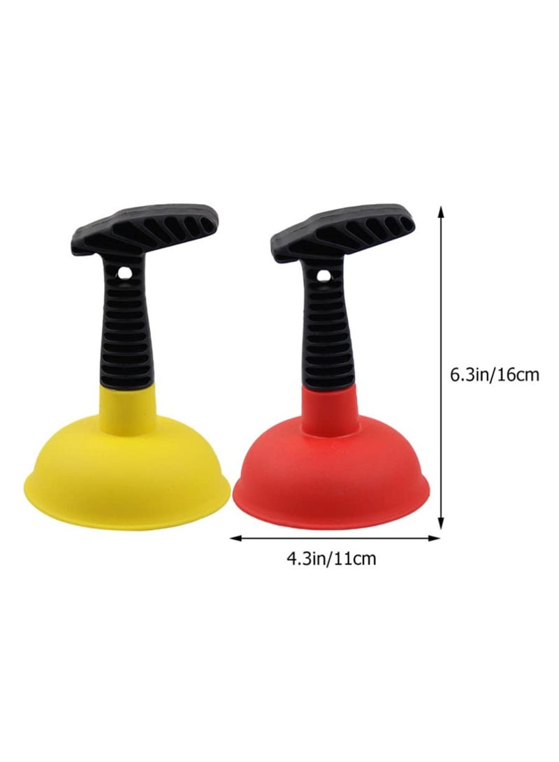 Powerful Mini Sink Plunger with Short Handle, 2Pcs Unclogging Tool for Bathroom Drains, Shower, Bathtub, Toilet, RV, and Kitchen Sink