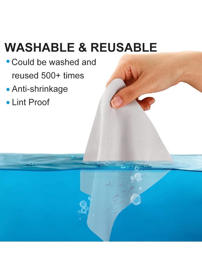 Eyeglasses Cleaning Cloth Set, Suede Lens Cleaning Cloths for Glasses, Screens, Phones, and Cameras (50 PCS, Grey)