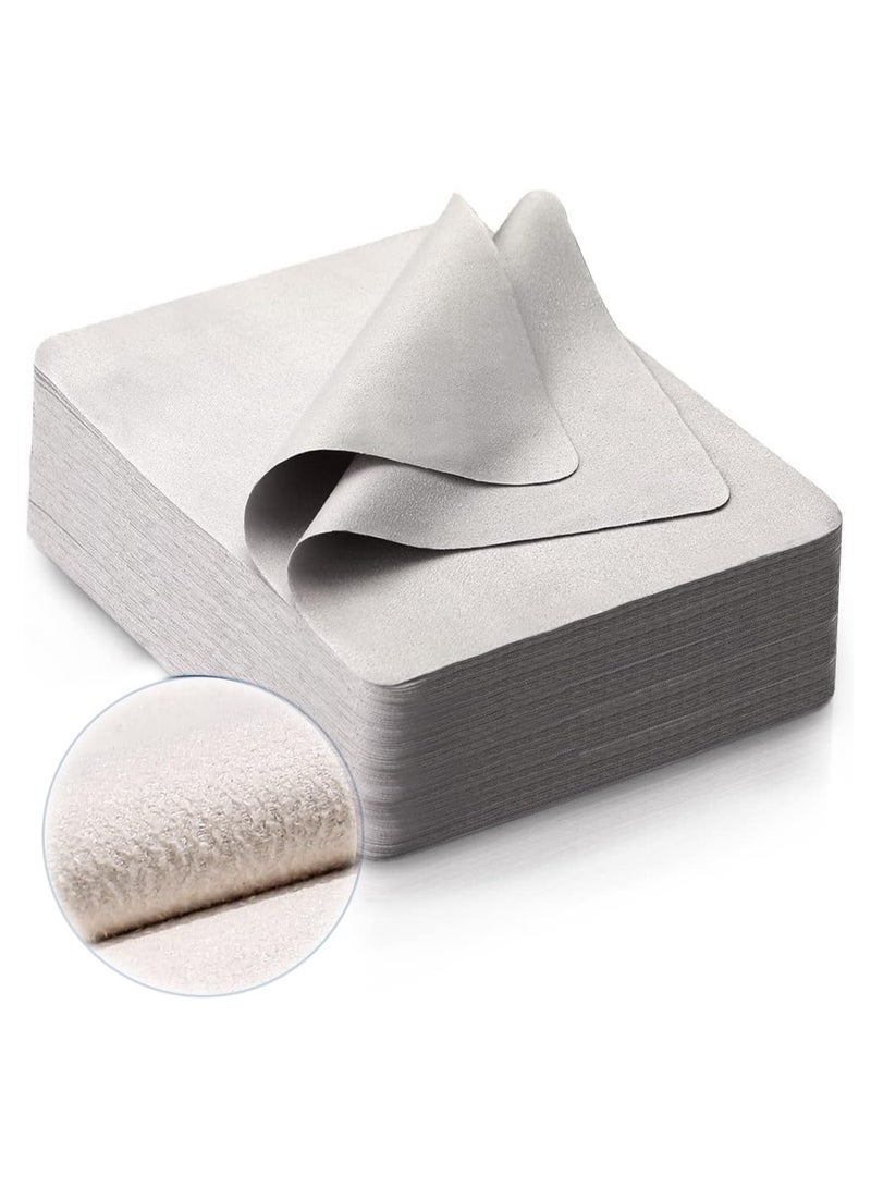 Eyeglasses Cleaning Cloth Set, Suede Lens Cleaning Cloths for Glasses, Screens, Phones, and Cameras (50 PCS, Grey)