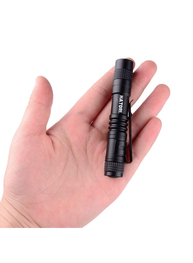 Hatori  Led Mini Flashlight Bright Small Handheld Pocket Flashlights Tactical High Lumens Pen Light For Camping Outdoor Emergency 1 Pack 3.55Inch