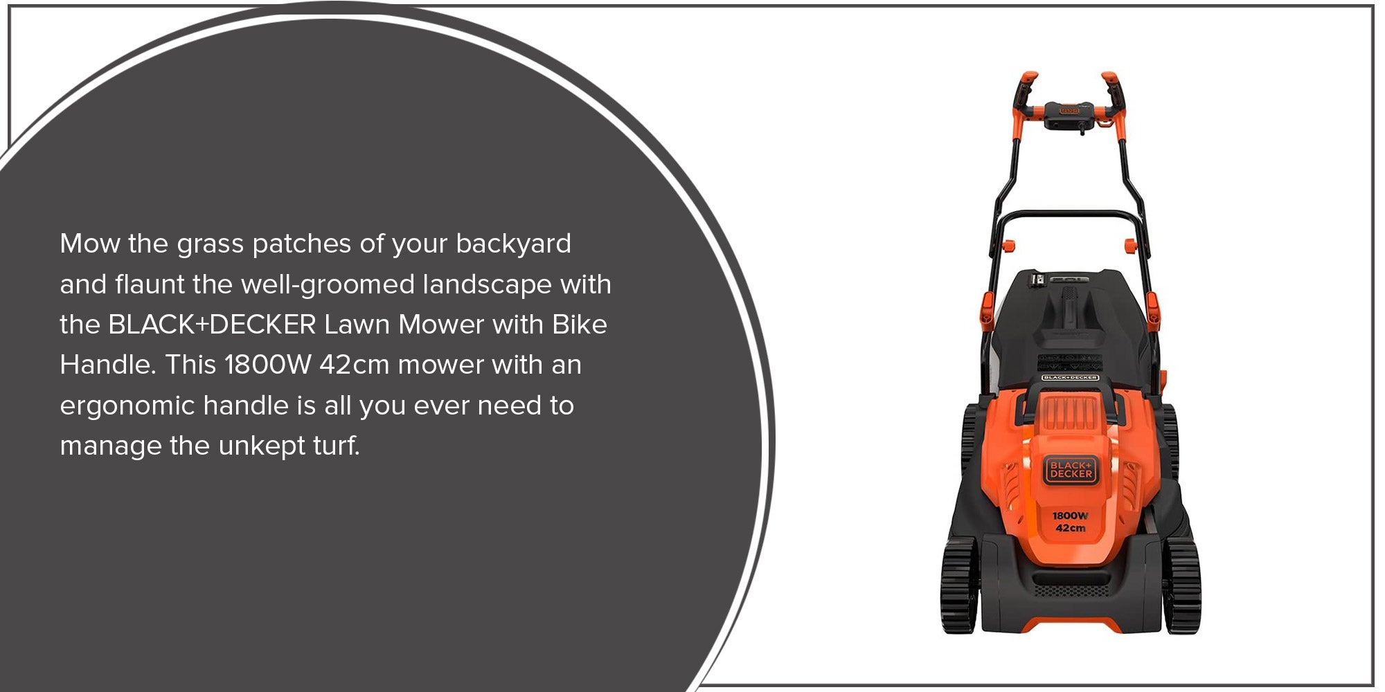 Lawn Mower With Bike Handle Orange/Black