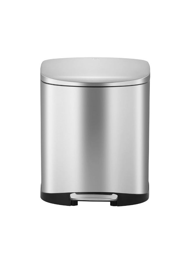 Eko Della Step Bin With Soft Close Lid Stainless Steel Finish Pedal Bin Rectangular Hands-Free Kitchen Garbage Trash Can With Removable Inner Bucket Waste Bin For Office And Home