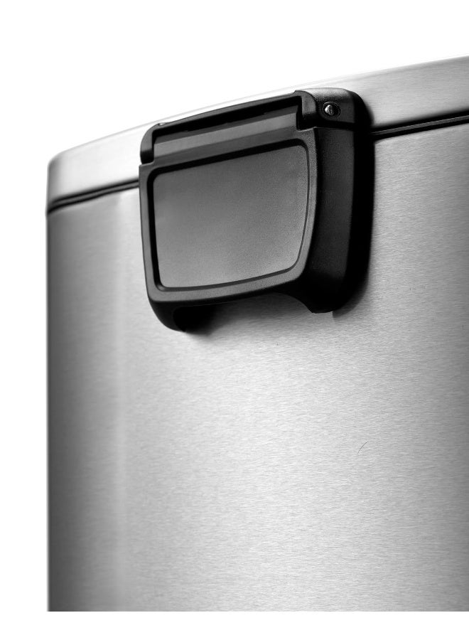 Eko Della Step Bin With Soft Close Lid Stainless Steel Finish Pedal Bin Rectangular Hands-Free Kitchen Garbage Trash Can With Removable Inner Bucket Waste Bin For Office And Home