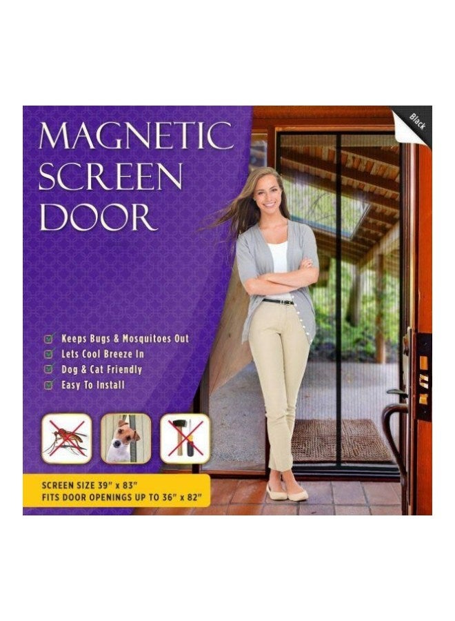 Anti-Mosquito Screen Door Curtain Grey/Black 39x83inch