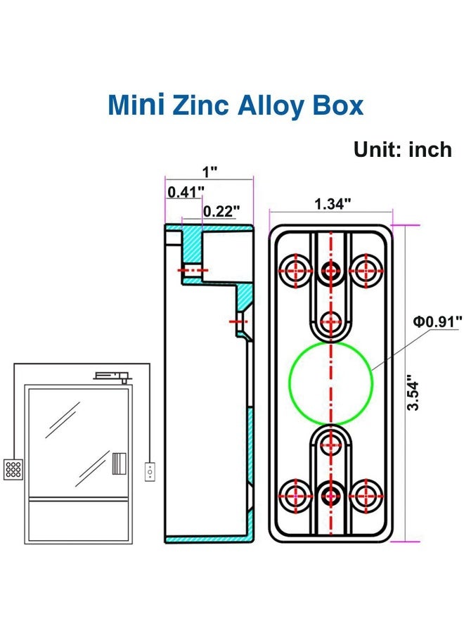 Zinc Alloy Surface Mount Back Box Single Gang For Push To Exit Button