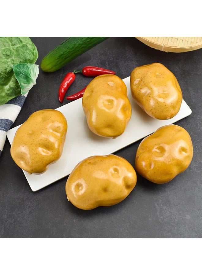 Artificial Potatoes Lifelike Fake Potatoes Simulation Vegetable For Home Kitchen Decoration 5Pcs